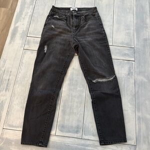 RSQ Charcoal Distressed Straight Leg Jeans